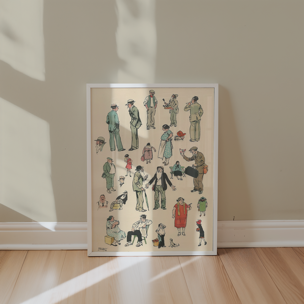 Vintage NYC Art Print — 1920s East Side Characters — New York Wall Decor