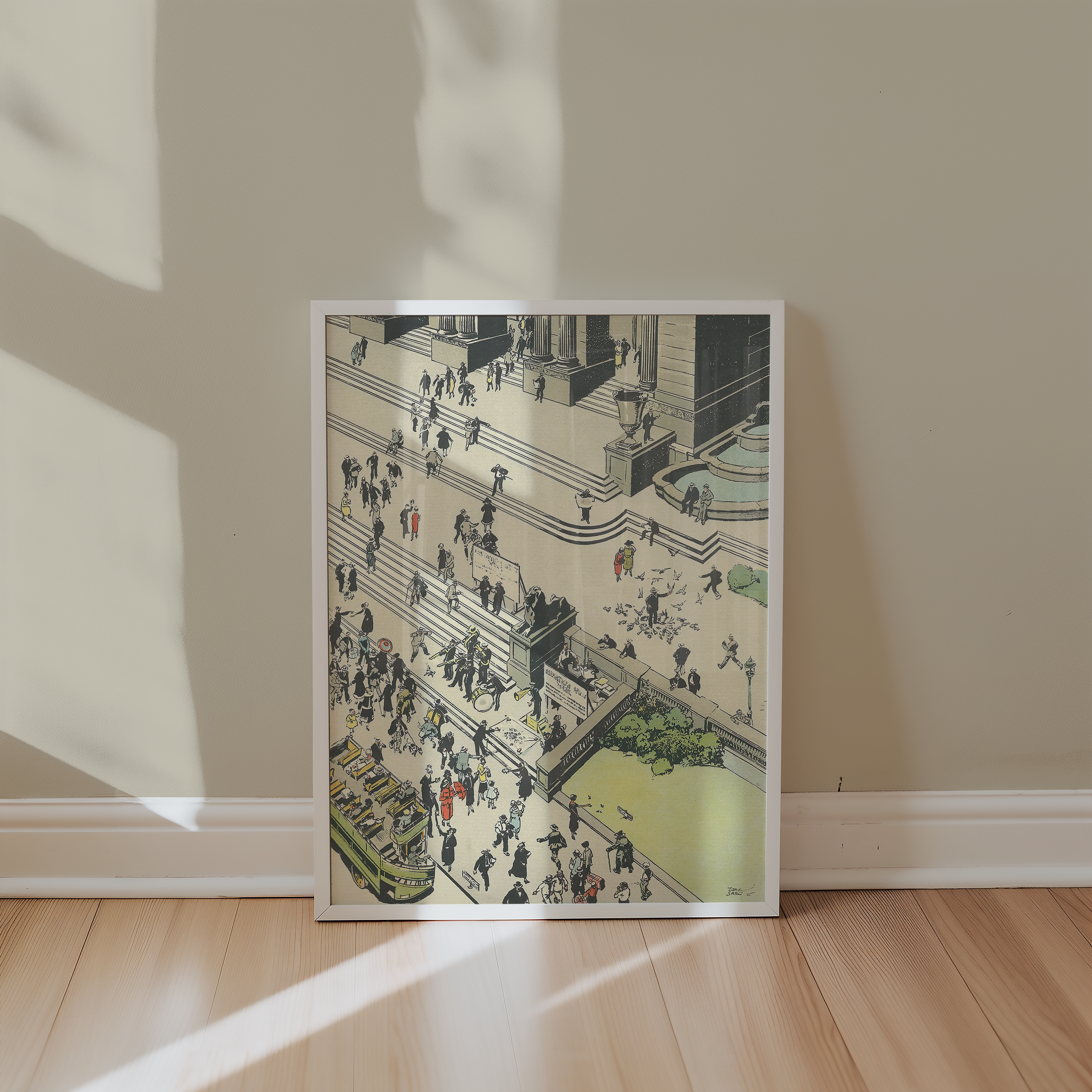 Vintage NYC Public Library Print – Tony Sarg 1927 Jazz Age Illustration