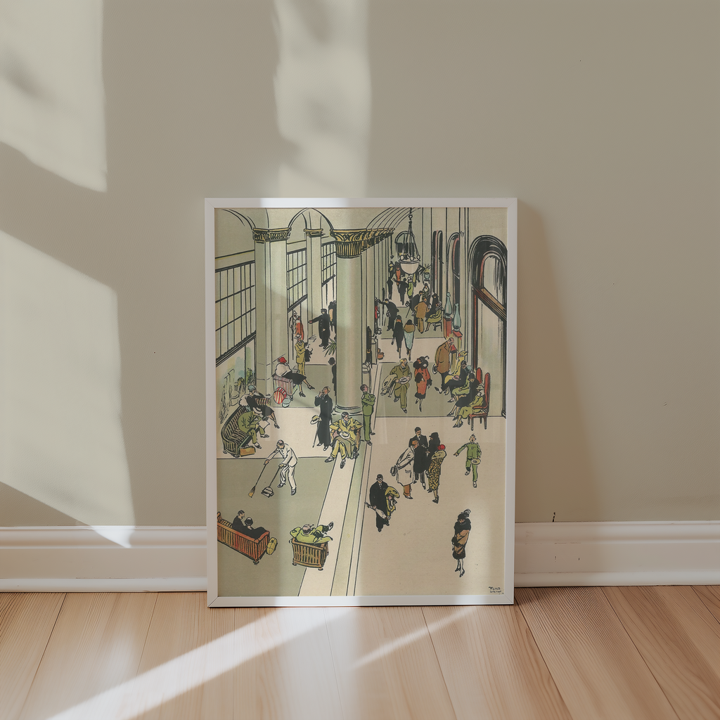 Vintage NYC Art Print — 1920s Waldorf Astoria Hotel — New York Wall Decor