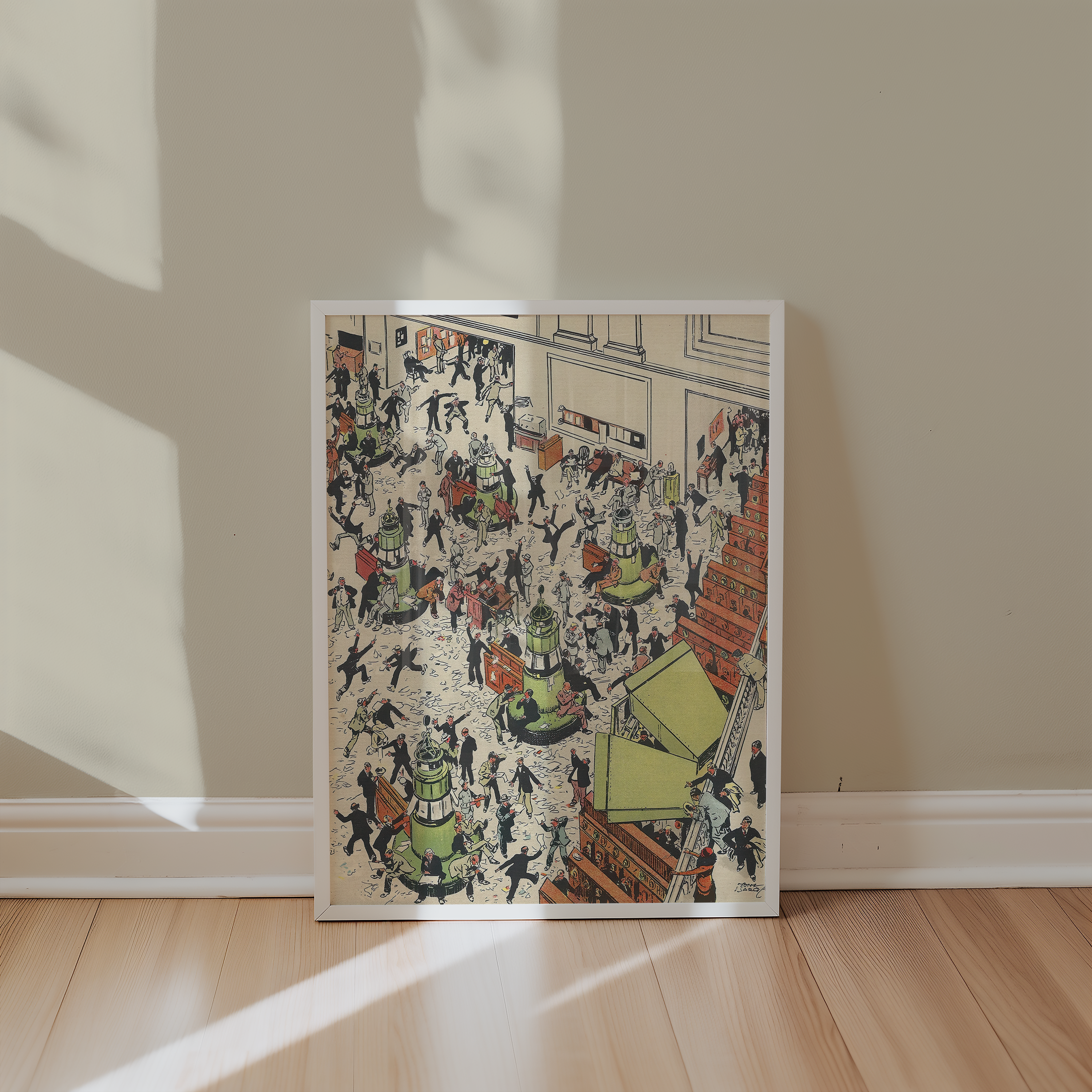 Vintage NYC Art Print — 1920s Stock Exchange Floor — New York Wall Decor