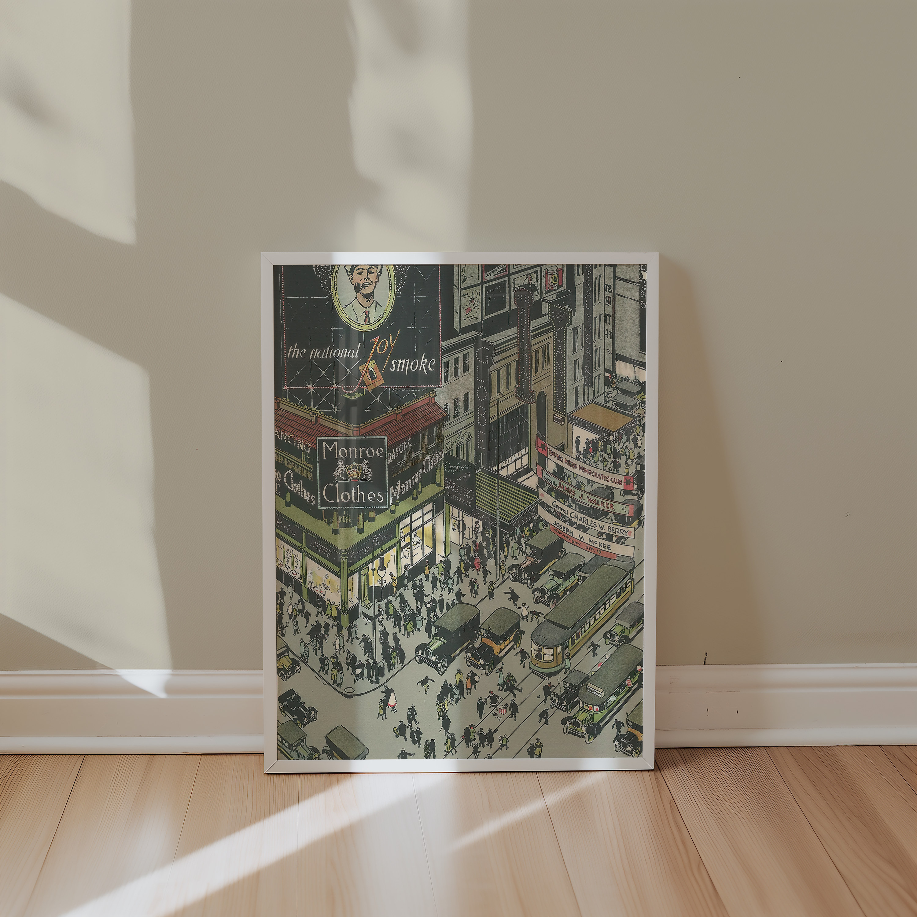 Vintage NYC Art Print — 1920s Great White Way Broadway Night — New York Wall Decor
