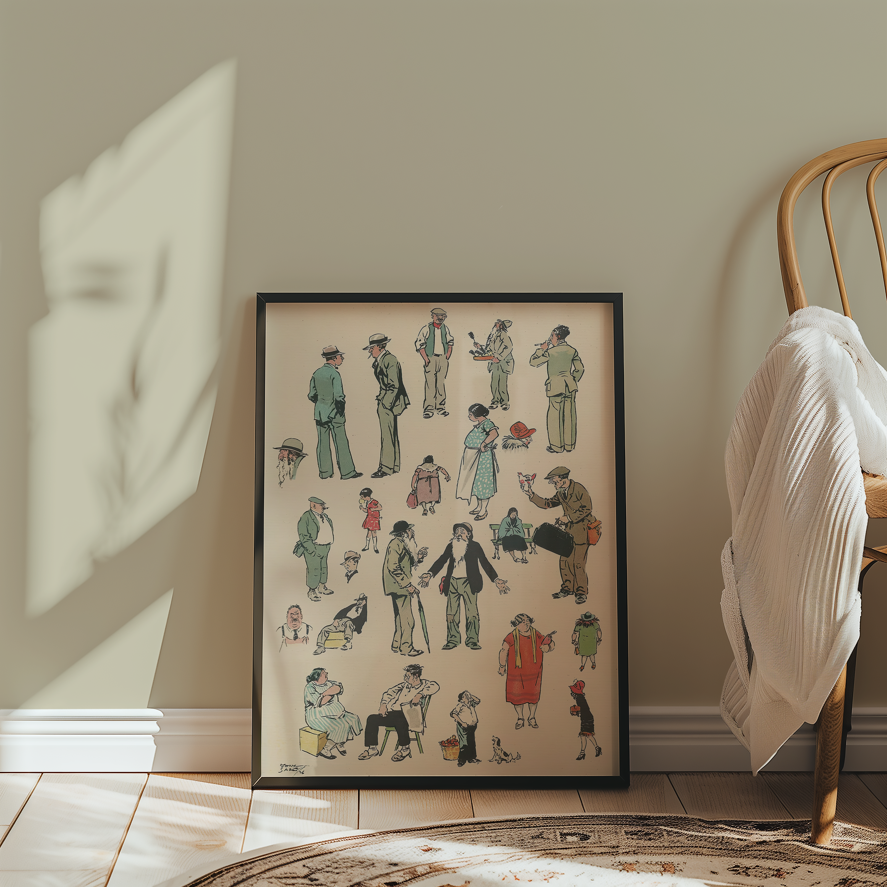 Vintage NYC Art Print — 1920s East Side Characters — New York Wall Decor