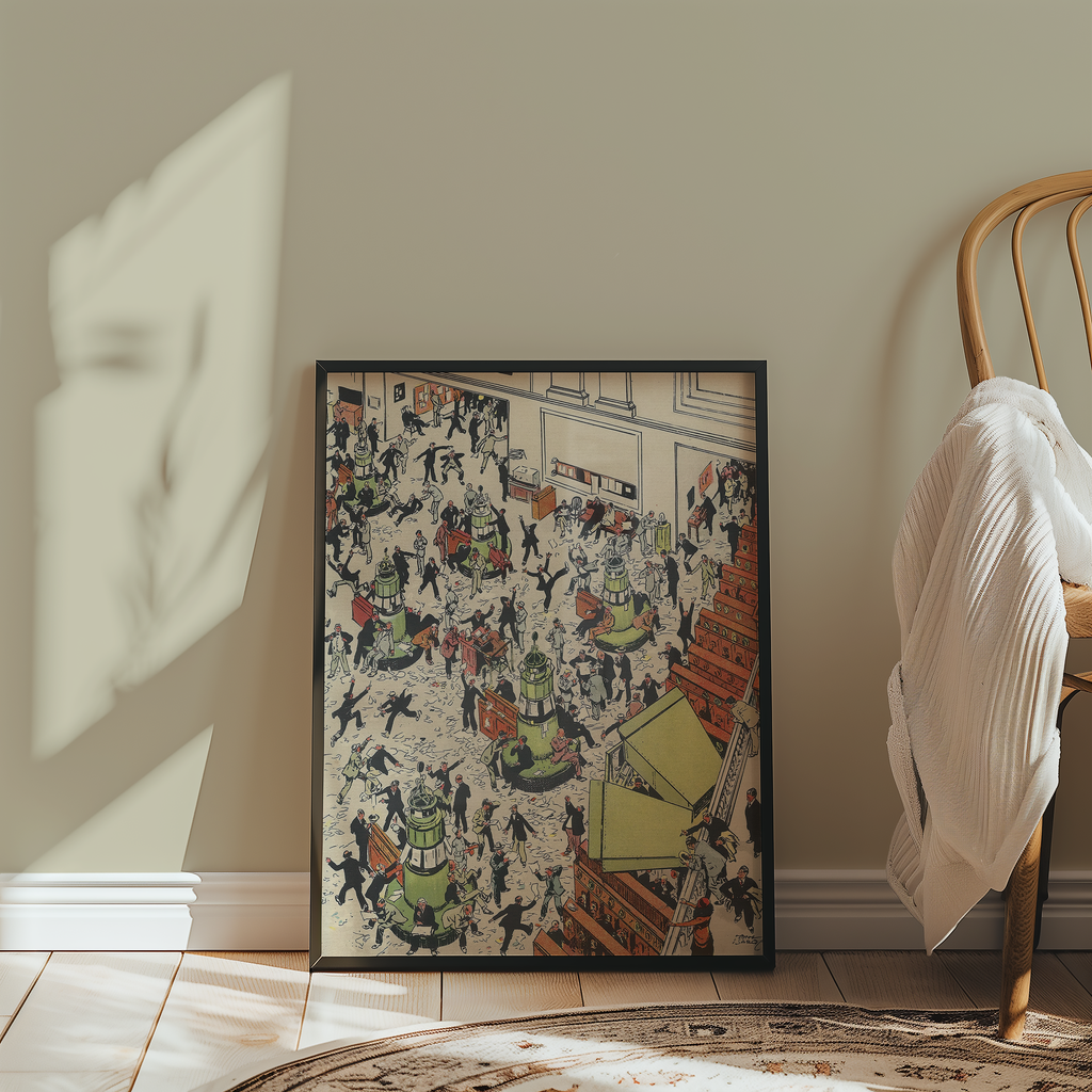 Vintage NYC Art Print — 1920s Stock Exchange Floor — New York Wall Decor