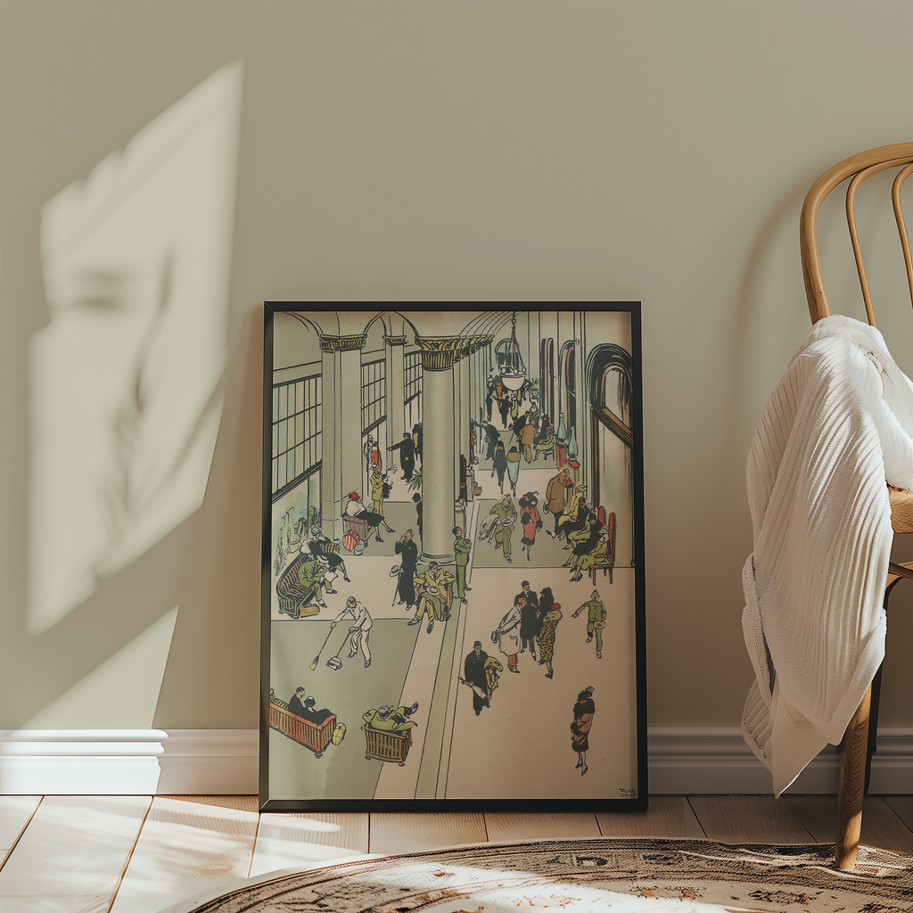Vintage NYC Art Print — 1920s Waldorf Astoria Hotel — New York Wall Decor