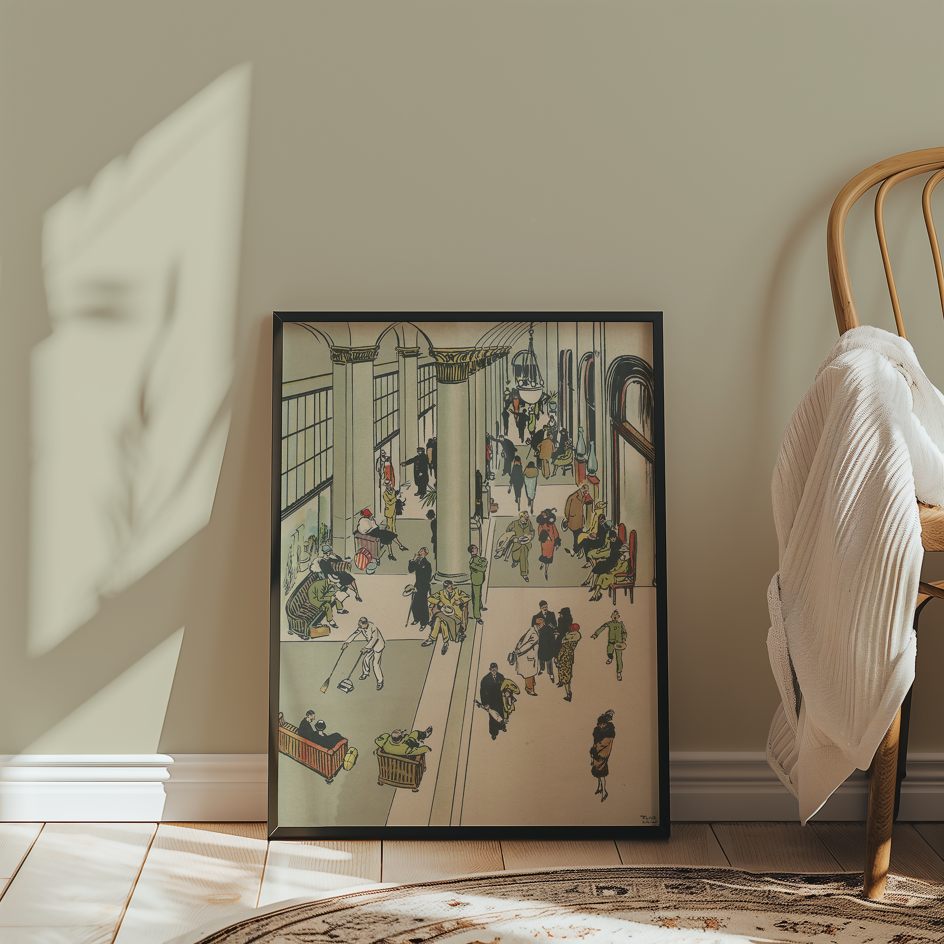 Vintage NYC Art Print — 1920s Waldorf Astoria Hotel — New York Wall Decor
