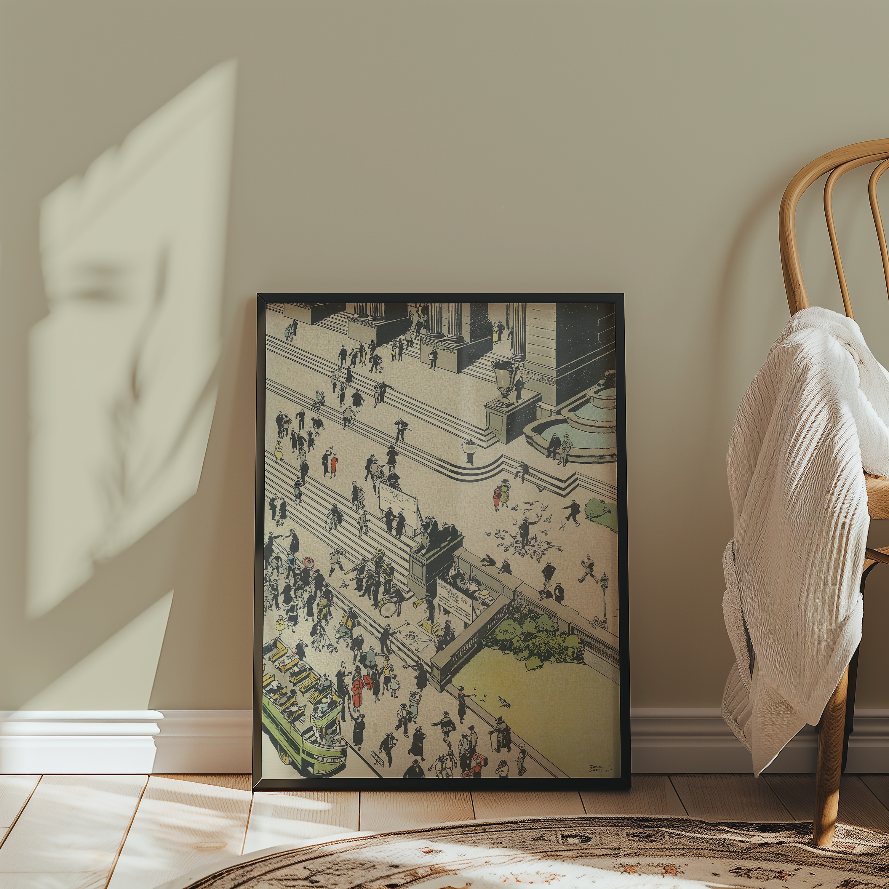 Vintage NYC Public Library Print – Tony Sarg 1927 Jazz Age Illustration