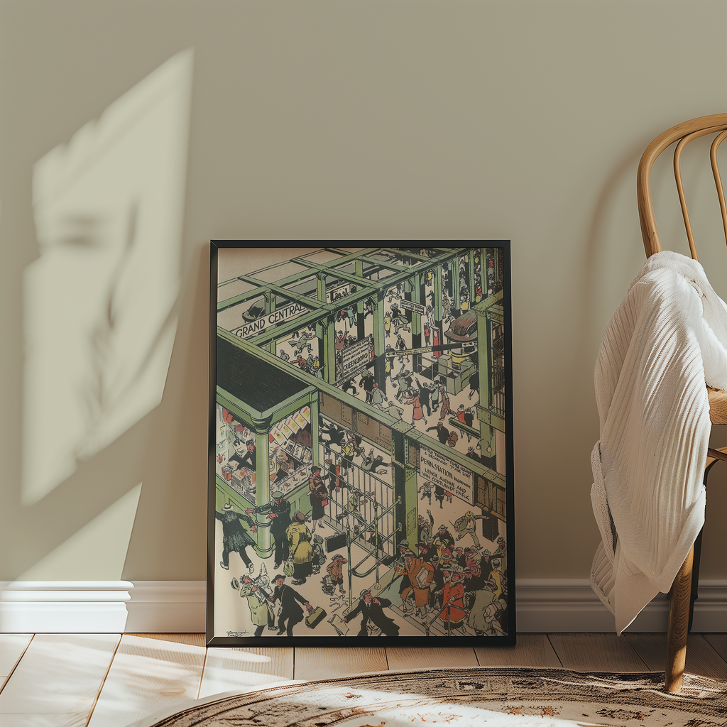 Vintage NYC Art Print — 1920s Grand Central Subway — New York Wall Decor