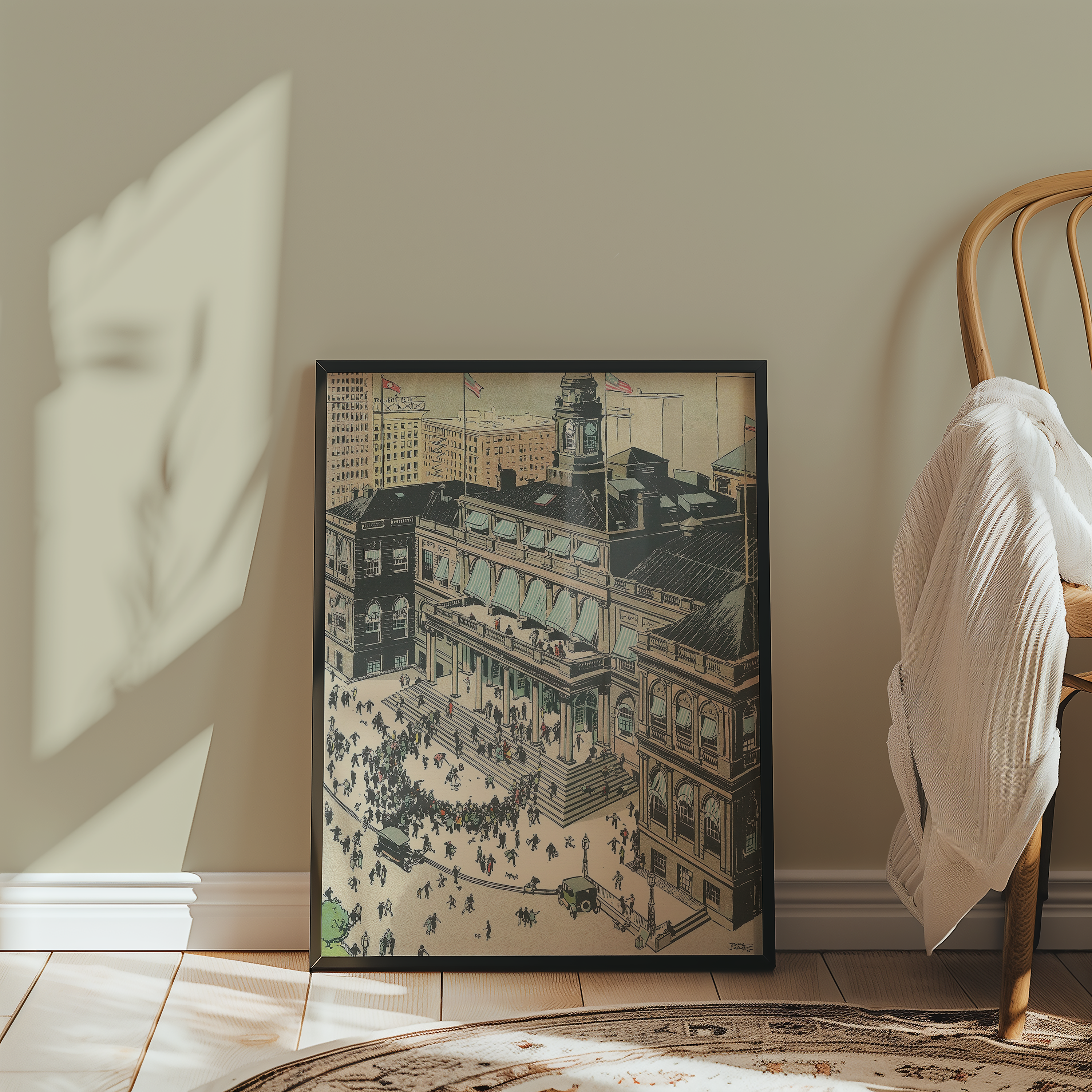 Vintage NYC Art Print — 1920s New York City Hall — New York Wall Decor