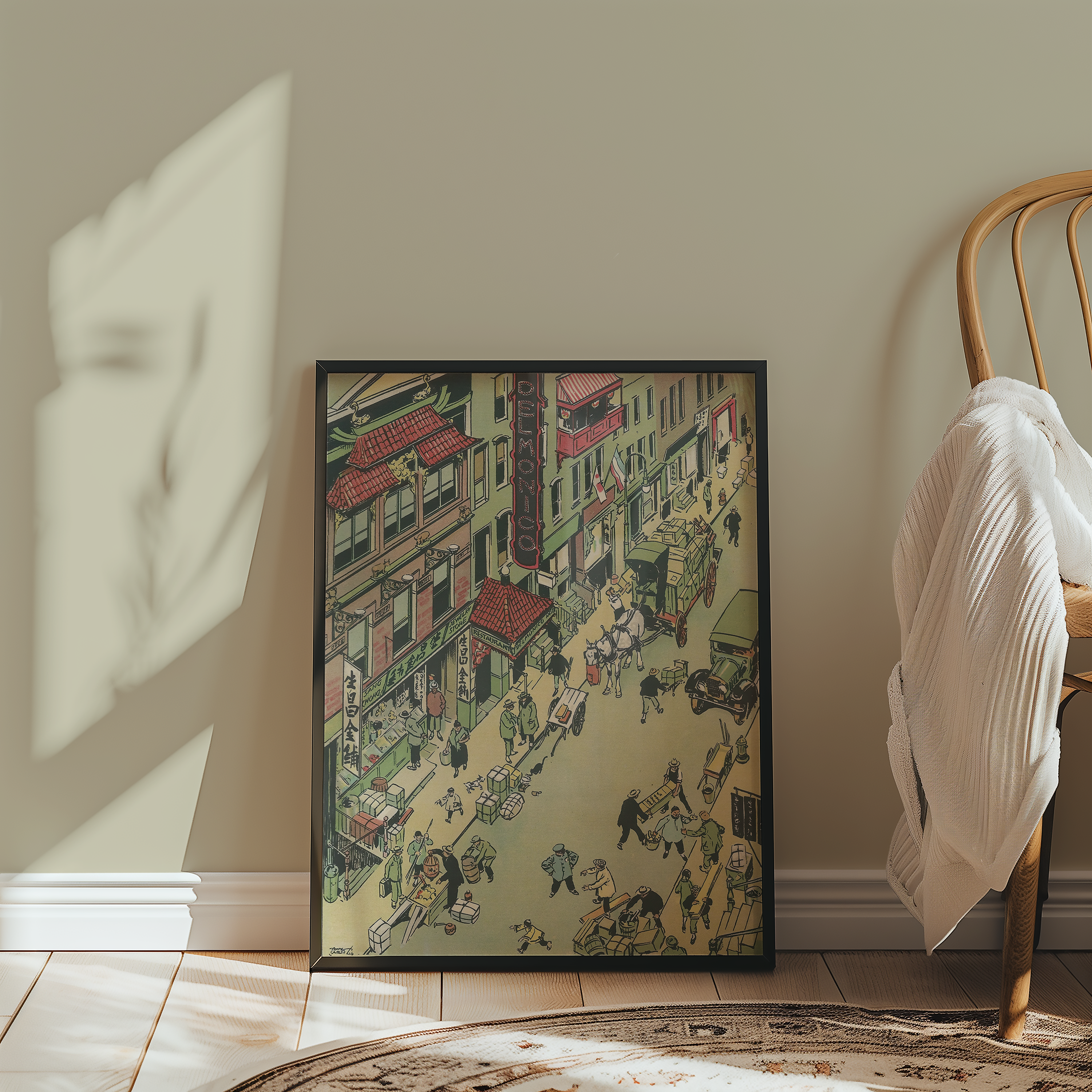 Vintage NYC Art Print — 1920s Chinatown Delmonicos — New York Wall Decor