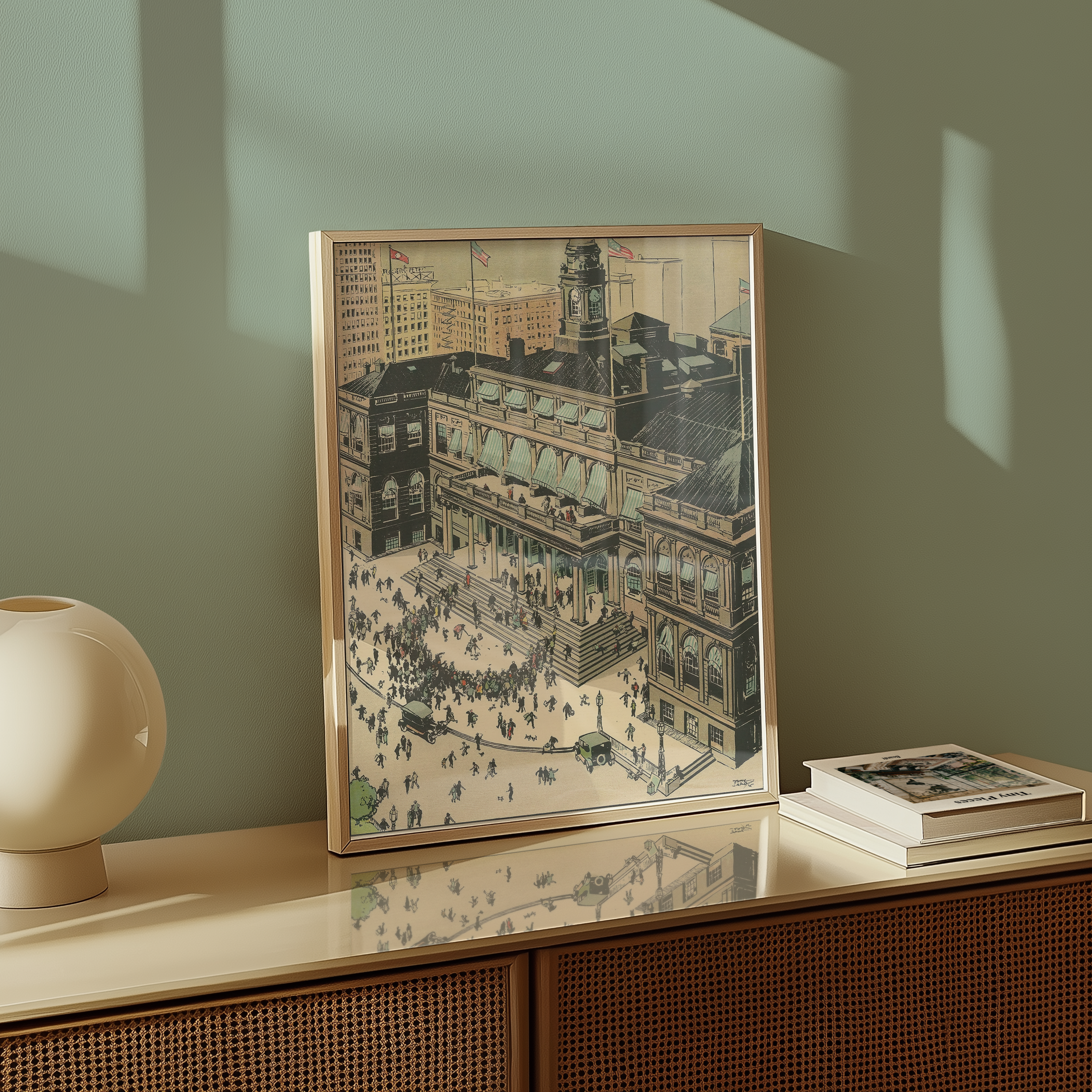Vintage NYC Art Print — 1920s New York City Hall — New York Wall Decor