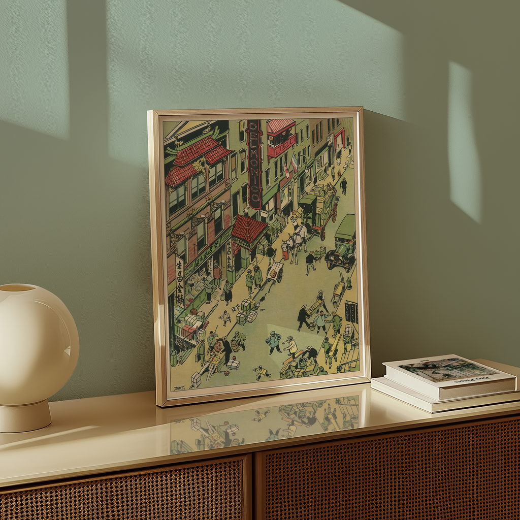 Vintage NYC Art Print — 1920s Chinatown Delmonicos — New York Wall Decor