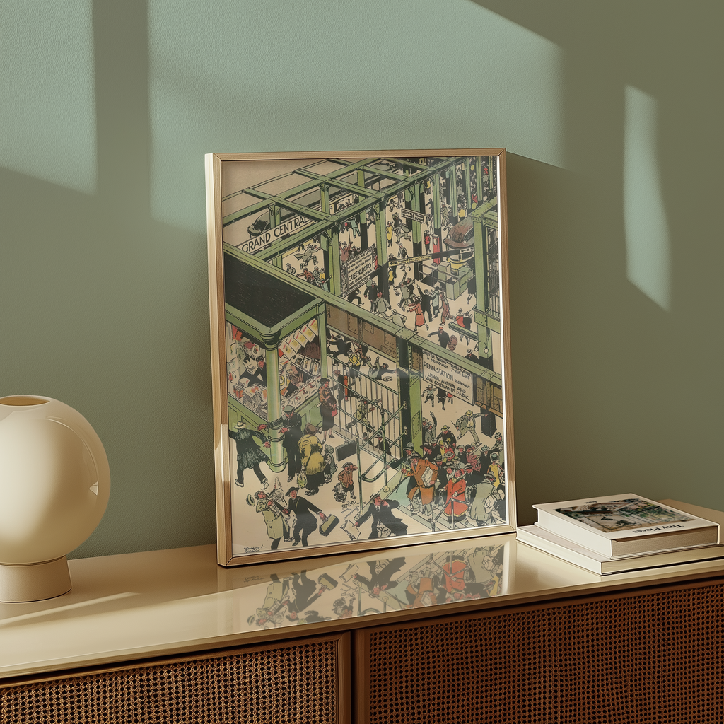 Vintage NYC Art Print — 1920s Grand Central Subway — New York Wall Decor