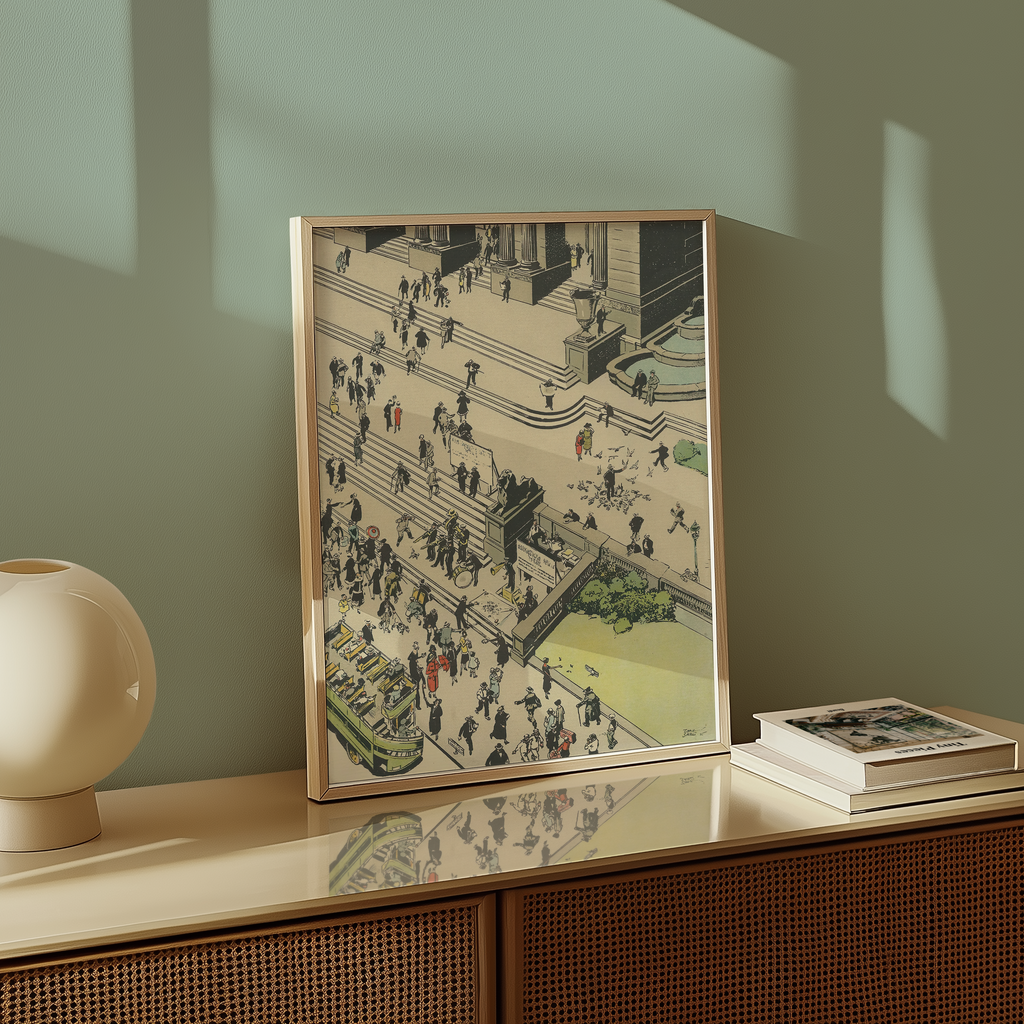 Vintage NYC Public Library Print – Tony Sarg 1927 Jazz Age Illustration