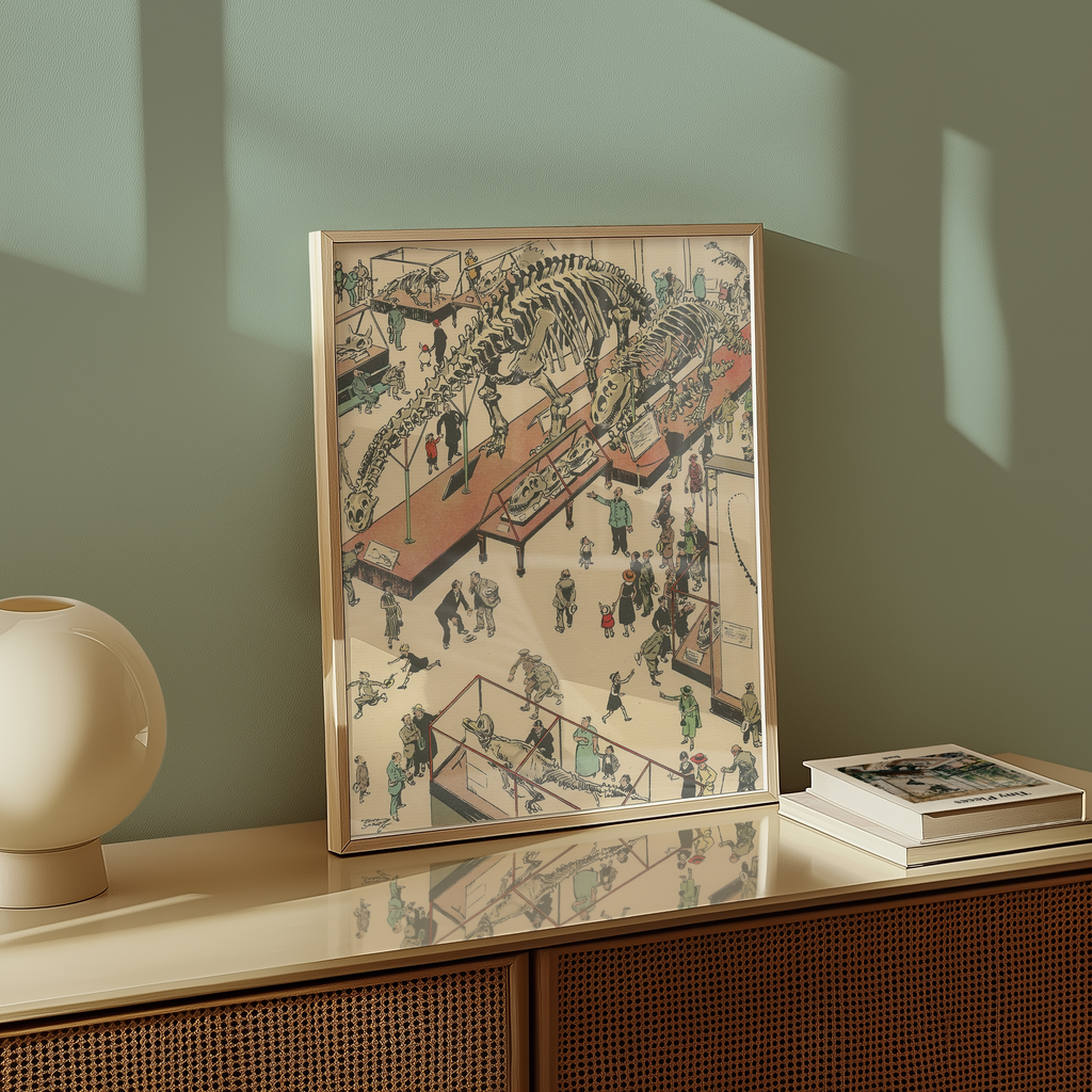Vintage NYC Art Print — 1920s Natural History Museum — New York Wall Decor