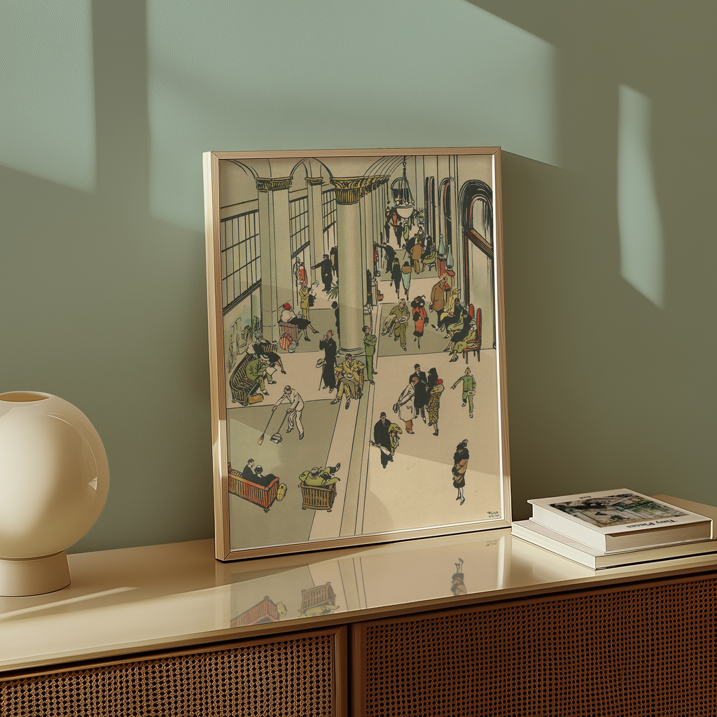 Vintage NYC Art Print — 1920s Waldorf Astoria Hotel — New York Wall Decor