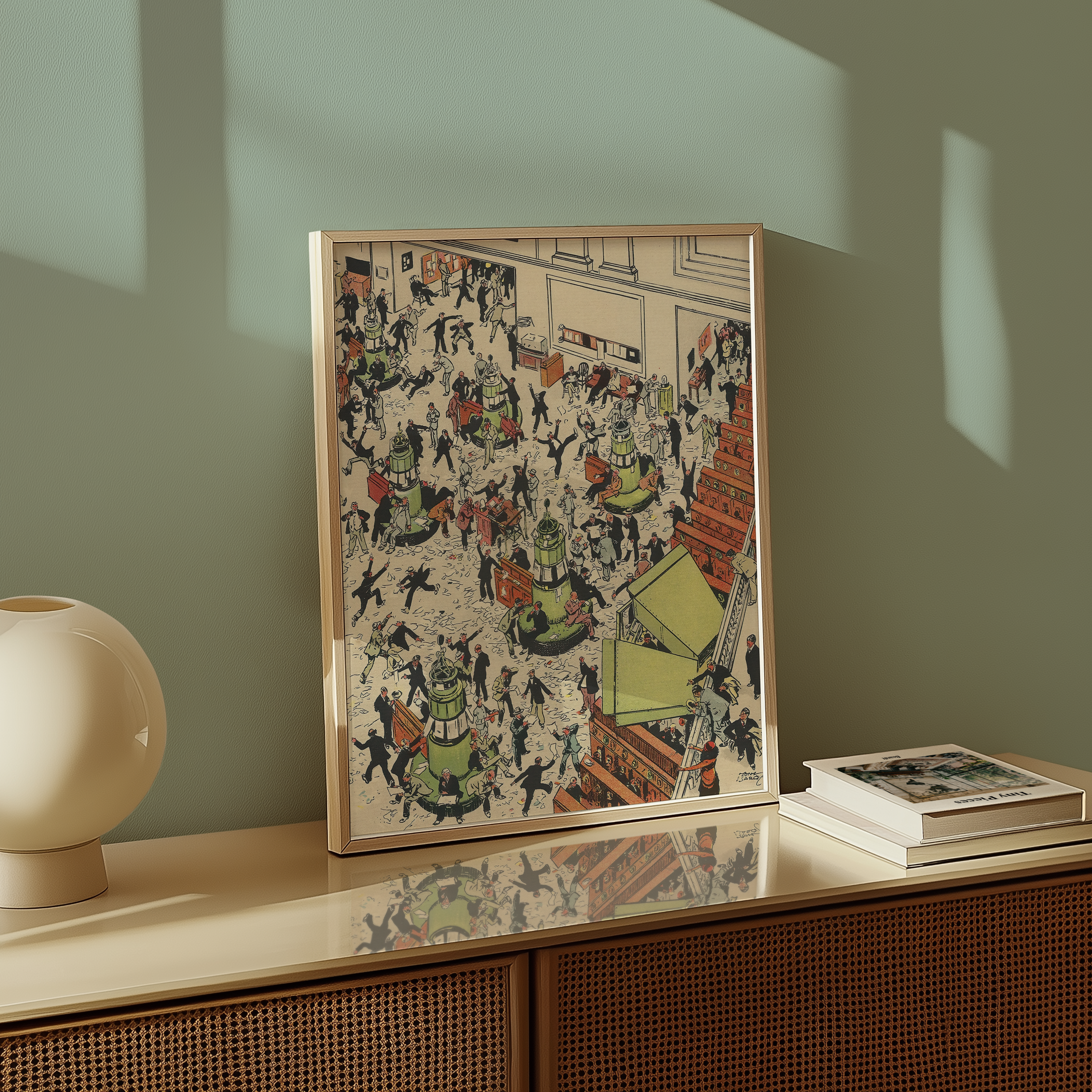 Vintage NYC Art Print — 1920s Stock Exchange Floor — New York Wall Decor