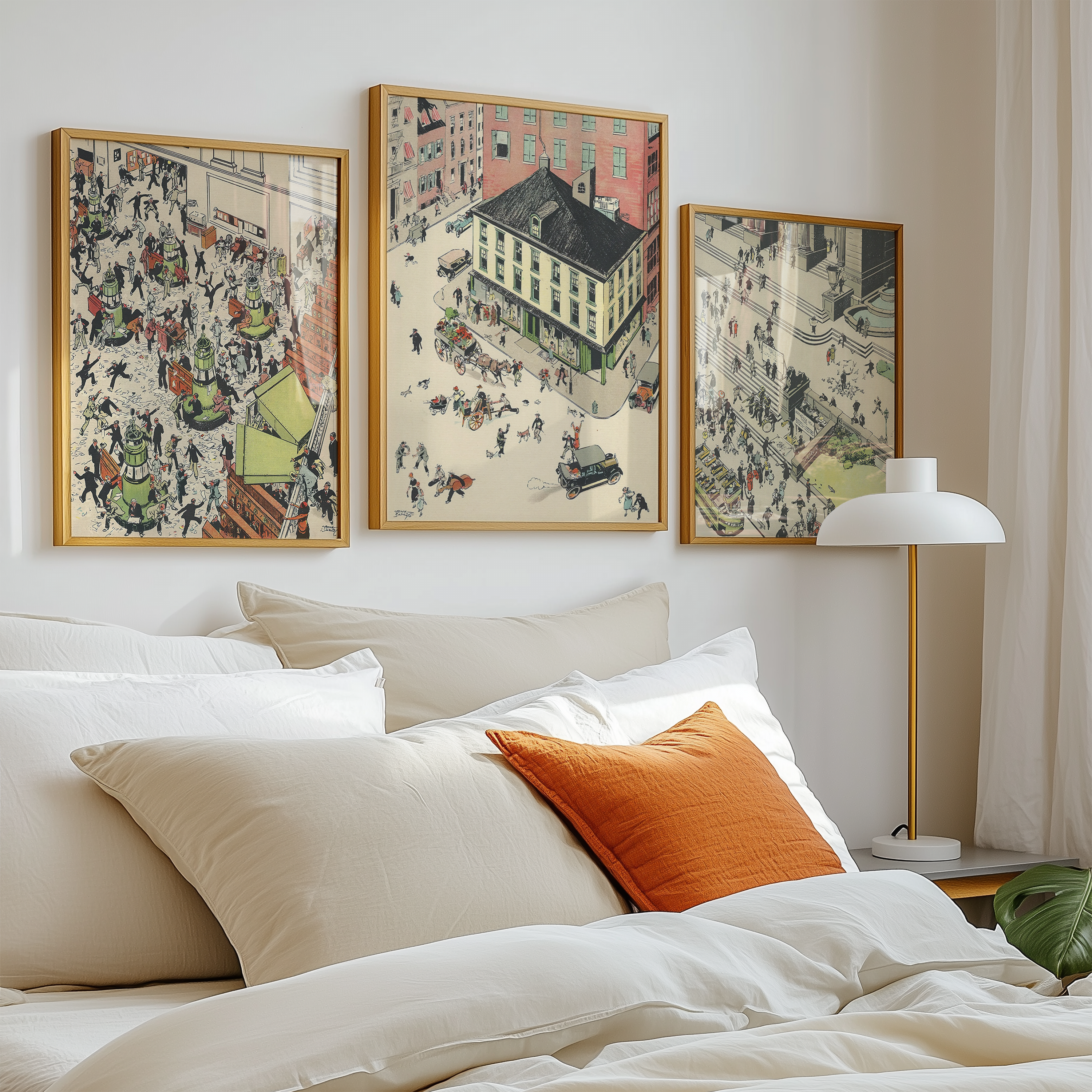 Vintage NYC Art Print — 1920s Sheridan Square Village — New York Wall Decor