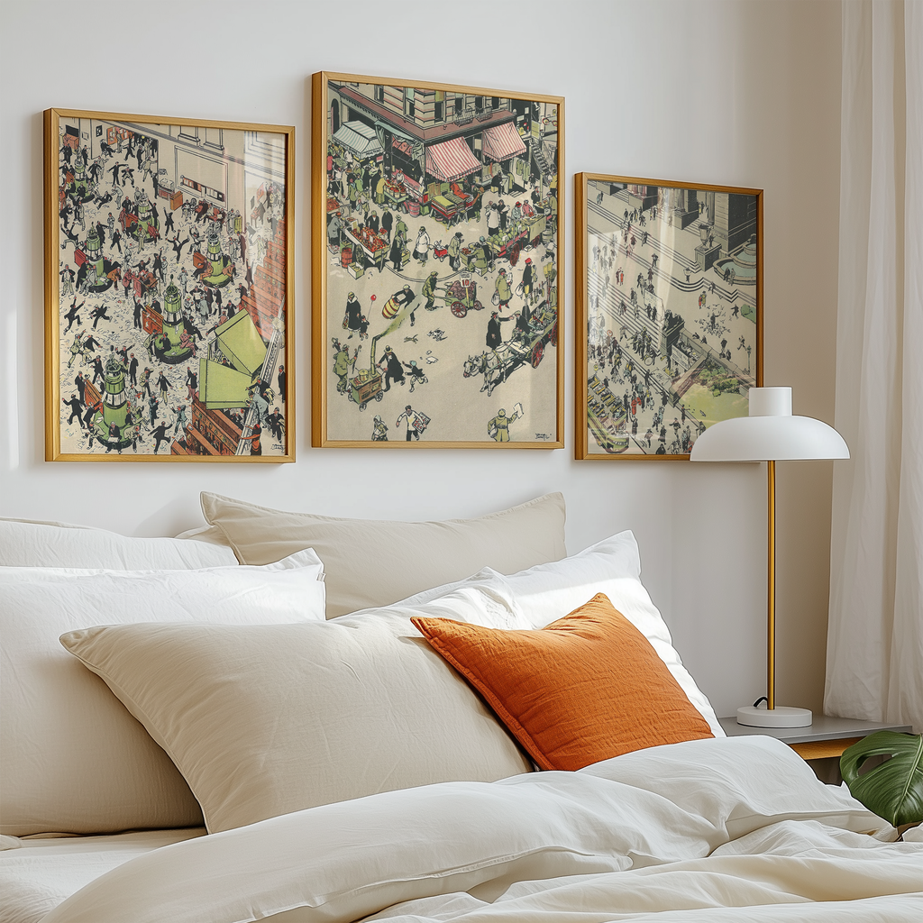Vintage NYC Art Print — 1920s Lower East Side Market — New York Wall Decor