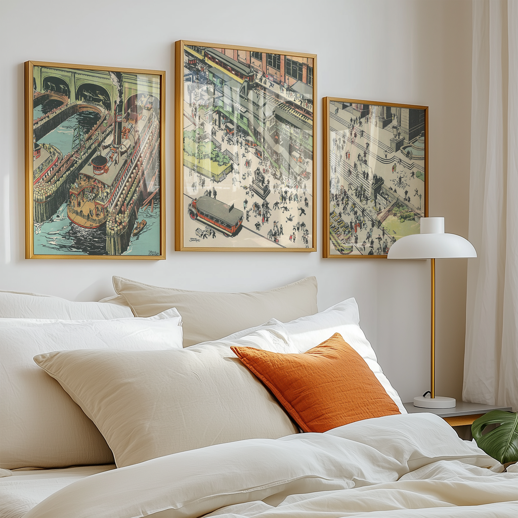Vintage NYC Art Print — 1920s Greeley Square El Train — New York Wall Decor