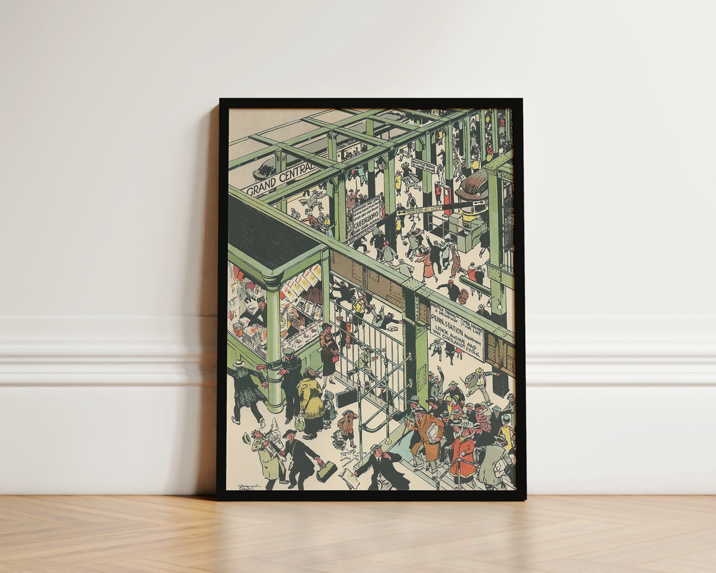 Vintage NYC Art Print — 1920s Grand Central Subway — New York Wall Decor