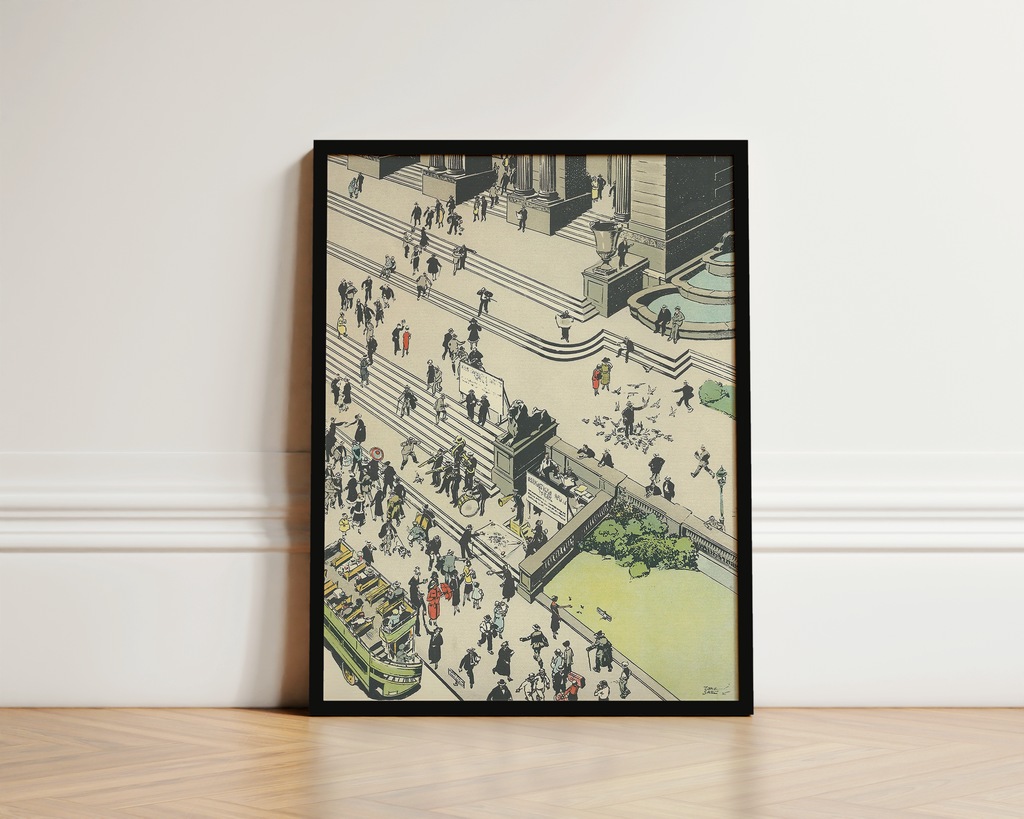 Vintage NYC Public Library Print – Tony Sarg 1927 Jazz Age Illustration