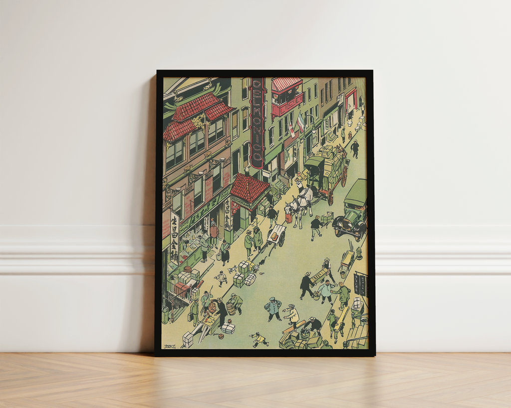 Vintage NYC Art Print — 1920s Chinatown Delmonicos — New York Wall Decor