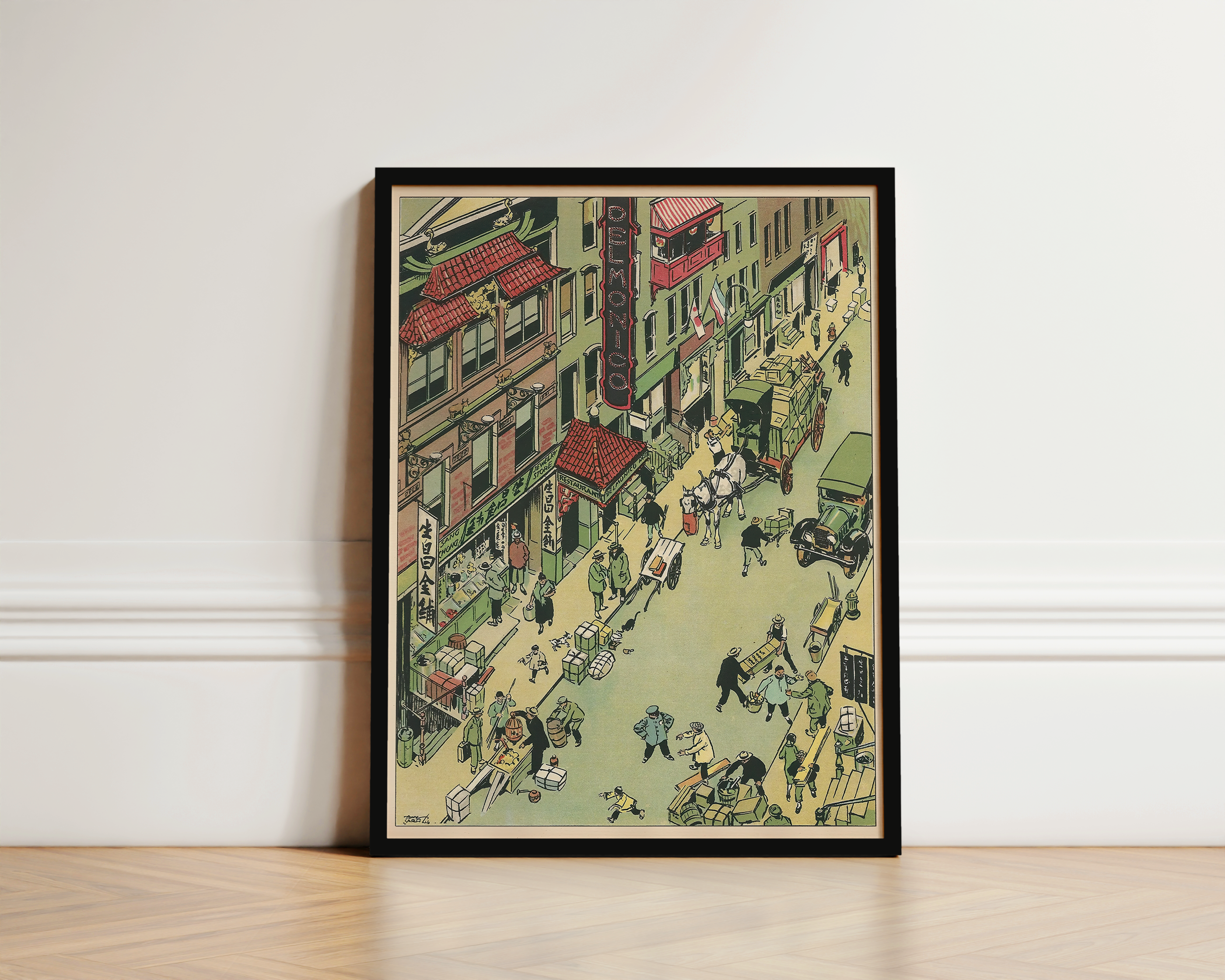 Vintage NYC Art Print — 1920s Chinatown Delmonicos — New York Wall Decor