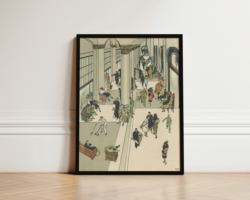 Vintage NYC Art Print — 1920s Waldorf Astoria Hotel — New York Wall Decor
