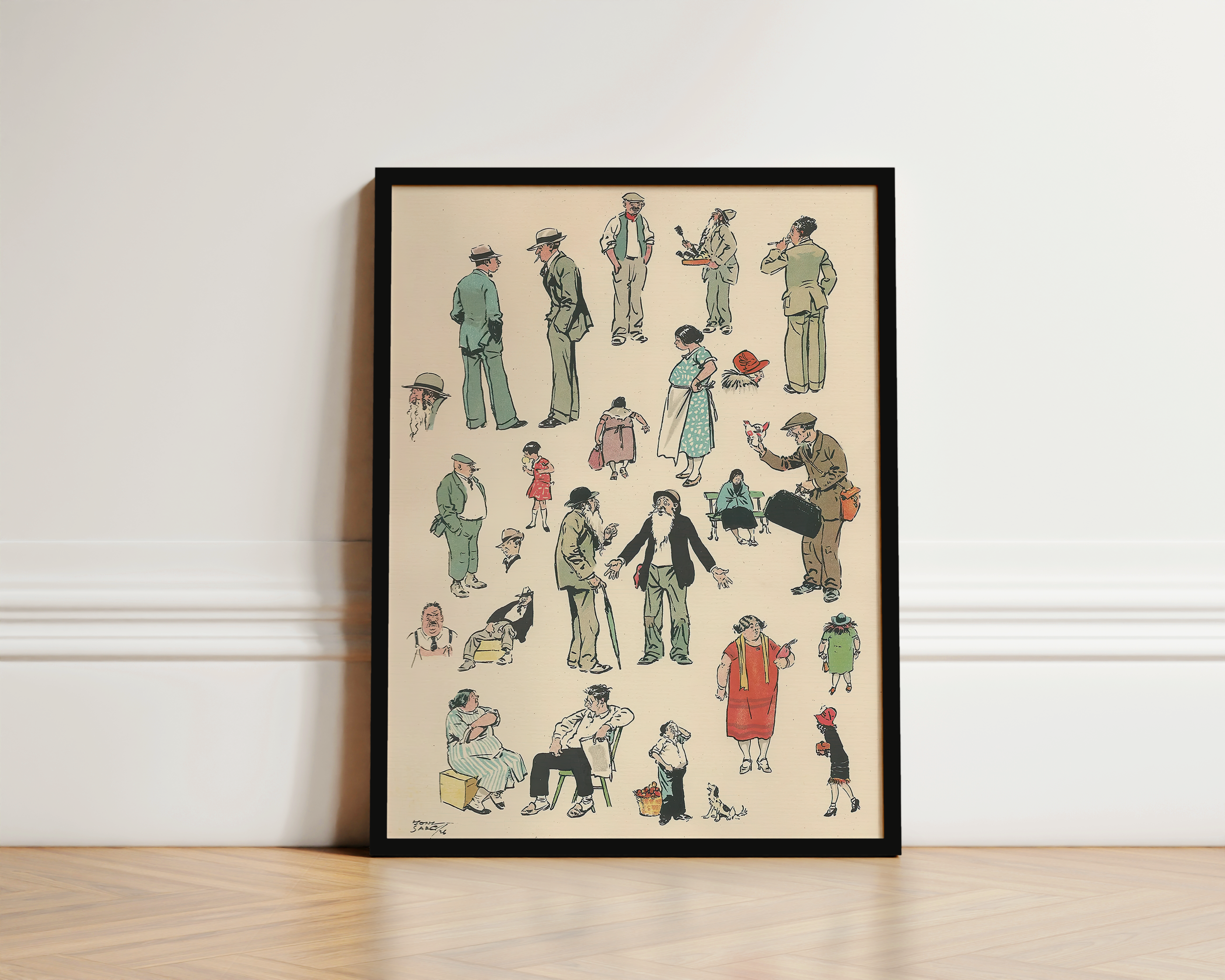 Vintage NYC Art Print — 1920s East Side Characters — New York Wall Decor