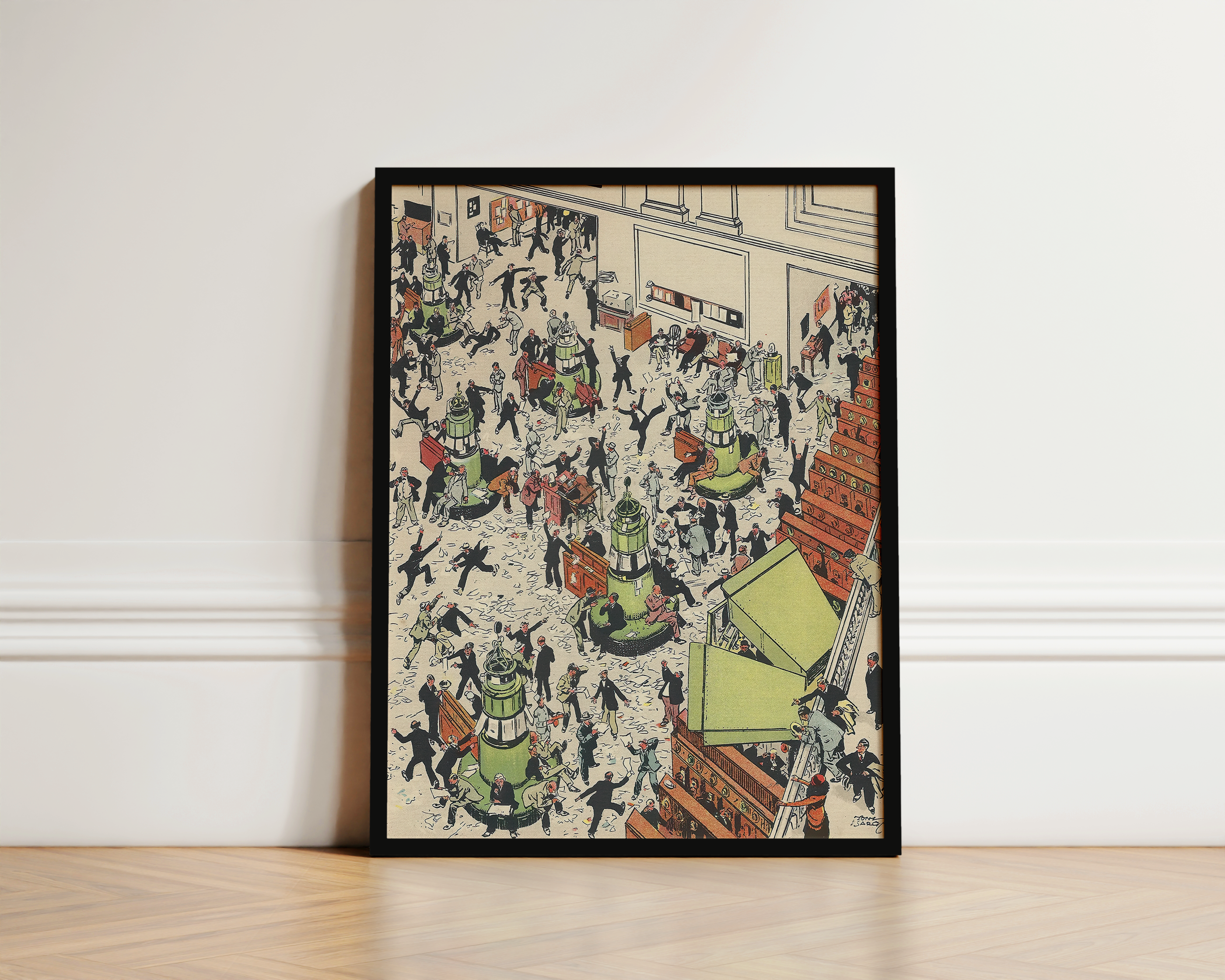 Vintage NYC Art Print — 1920s Stock Exchange Floor — New York Wall Decor