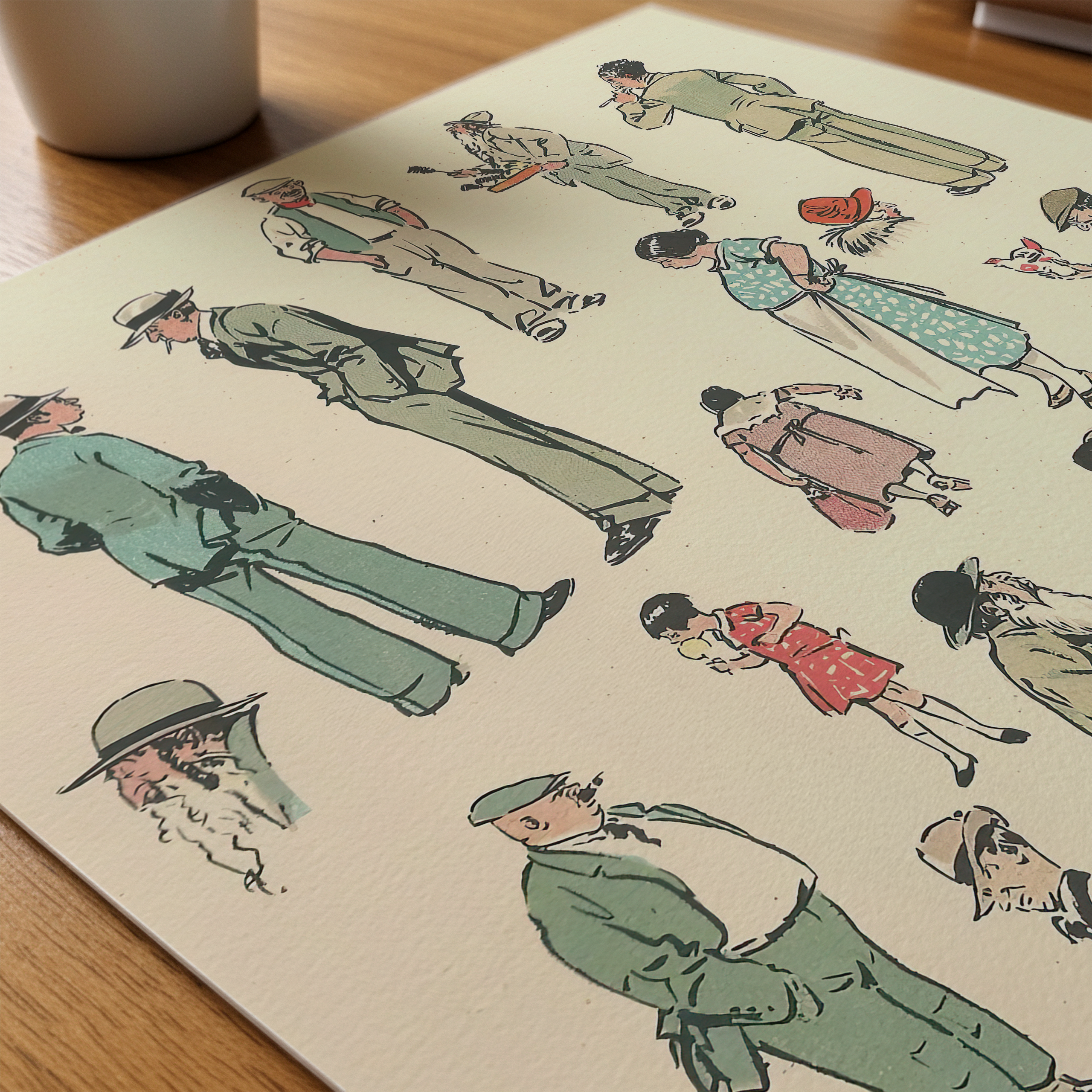 Vintage NYC Art Print — 1920s East Side Characters — New York Wall Decor